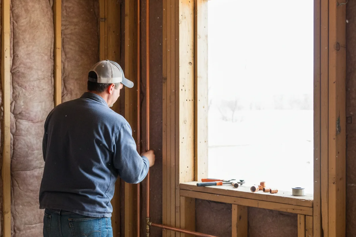Licensed plumber running new copper supply lines in a Temple Hills home