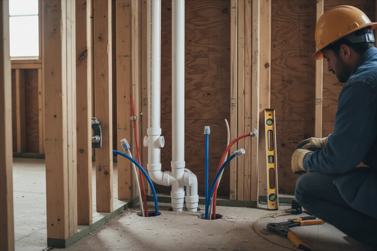 Drain and supply rough-in during Toilet Repair and Installation in Temple Hills