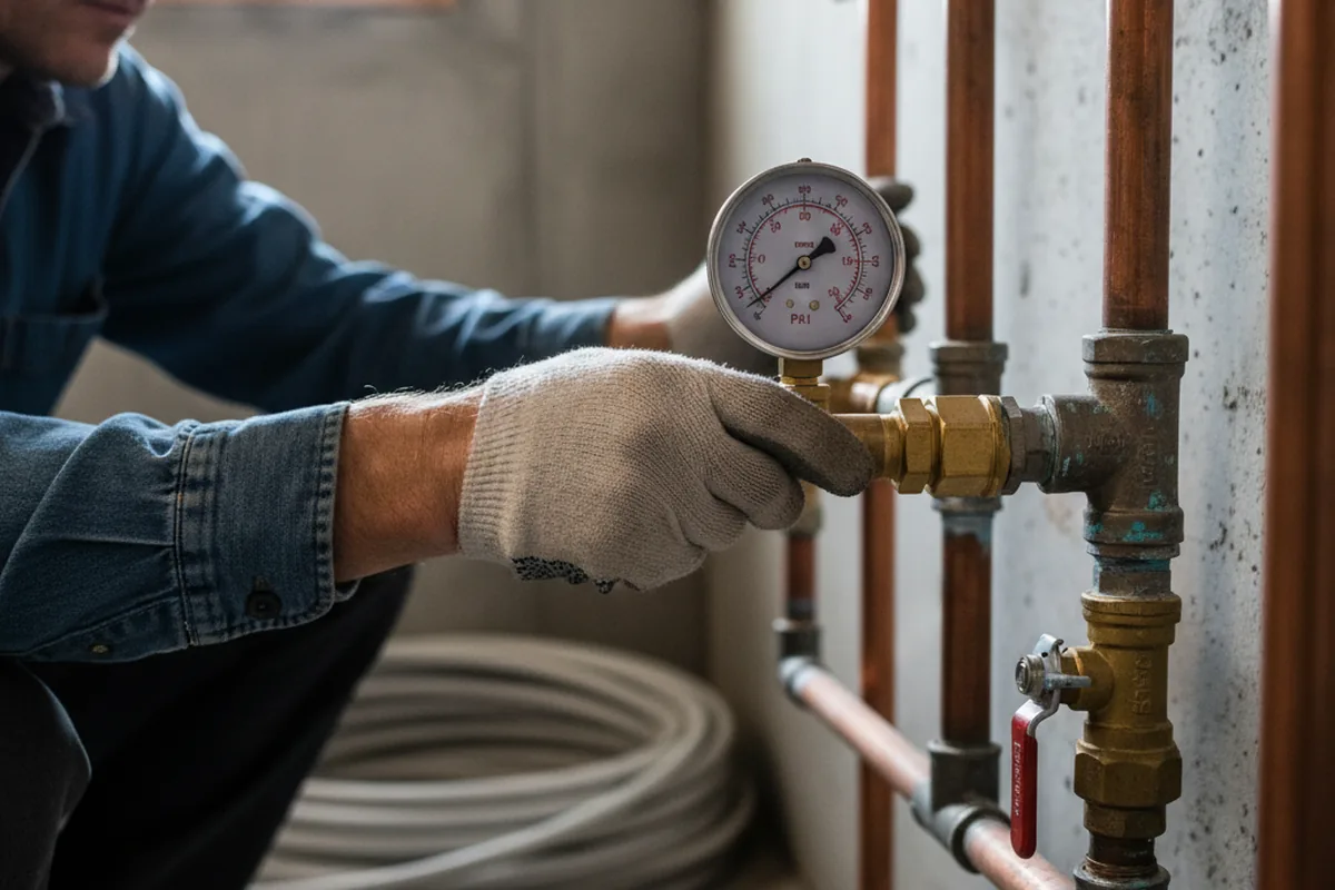 Pressure testing a repaired line during Water Line Repair in Temple Hills